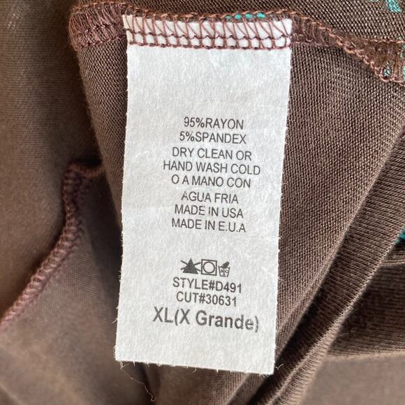 ⭐️NWT COURAGE B DRESS STRETCH SHEATH PRINTED TURQUOISE XL - Picture 10 of 10